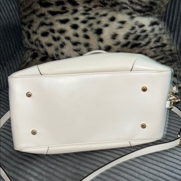 Coach White Leather Lane Satchel Handbag - Picture 4 of 7